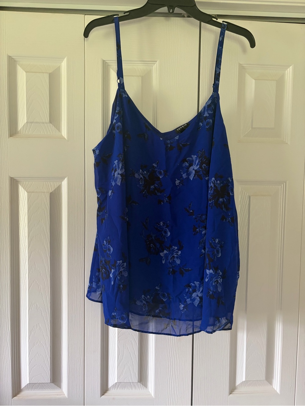 torrid 2 Royal Blue Floral Chiffon Cami Tank
